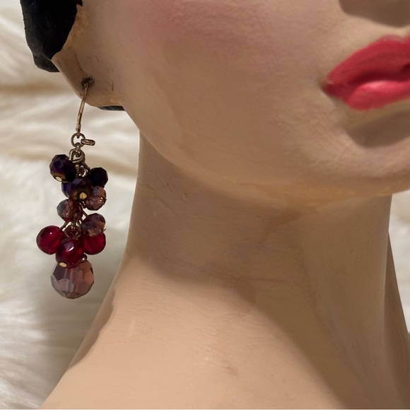 50% Off - Pretty dangle Earrings with various Purple shades of AB Crystal beads - Picture 12 of 14